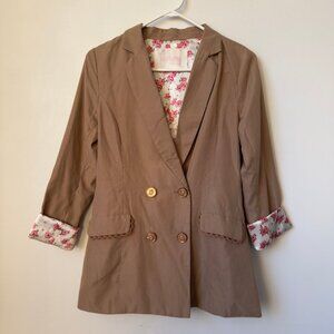 LIZ LISA Brown Floral Loose Fit Blazer